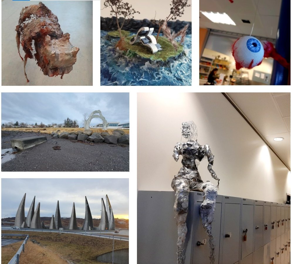 Hjá Sari er margt skemmtilegt brallað í myndlistinni.