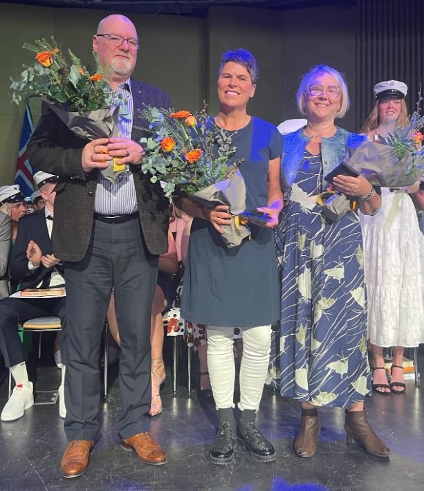 Gullmerki FG fengu Guðmundur Ásgeir Eiríksson, Snjólaug Bjarnadóttir og Ingibjörg Ólafsdóttir