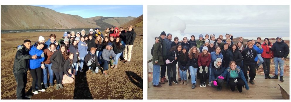 Hollensku nemarnir skoðuðu meðal annars nýrunnið hraun á Reykjanesskaga og Gunnuhver.