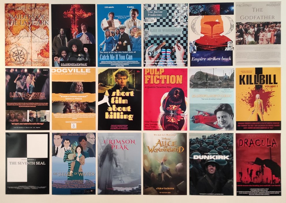 List frá FG-ingum er nú víða um skólann, t.d. þessi bíóplaköt.