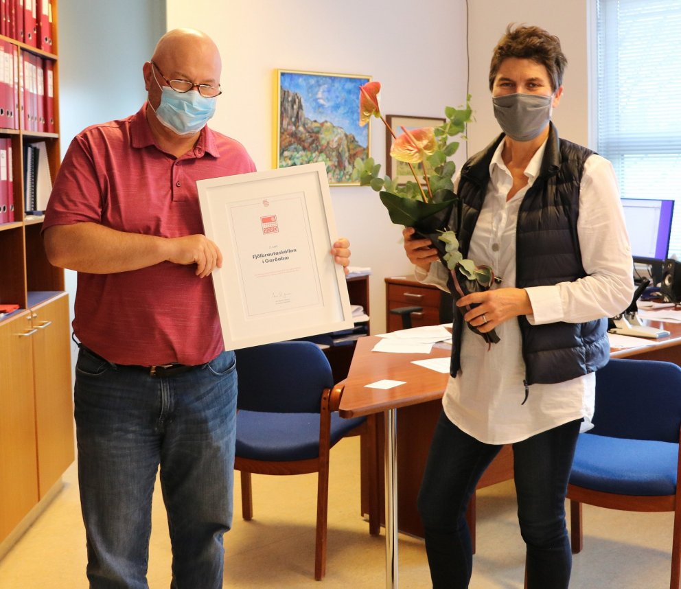 Stjórnendur FG, Kristinn Þorsteinsson, skólameistari og Snjólaug Bjarnadóttir, aðstoðarskólameistari…