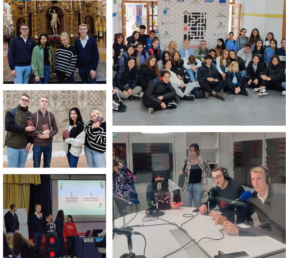 Svipmyndir frá Cordoba-ferð FG-inganna, Halldórs, Tómasar, Söru og Ísalindar.