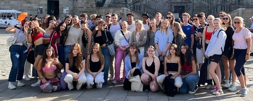 Hópurinn í Santiago de Compostela, héraðshöfuðborg Galisíu.