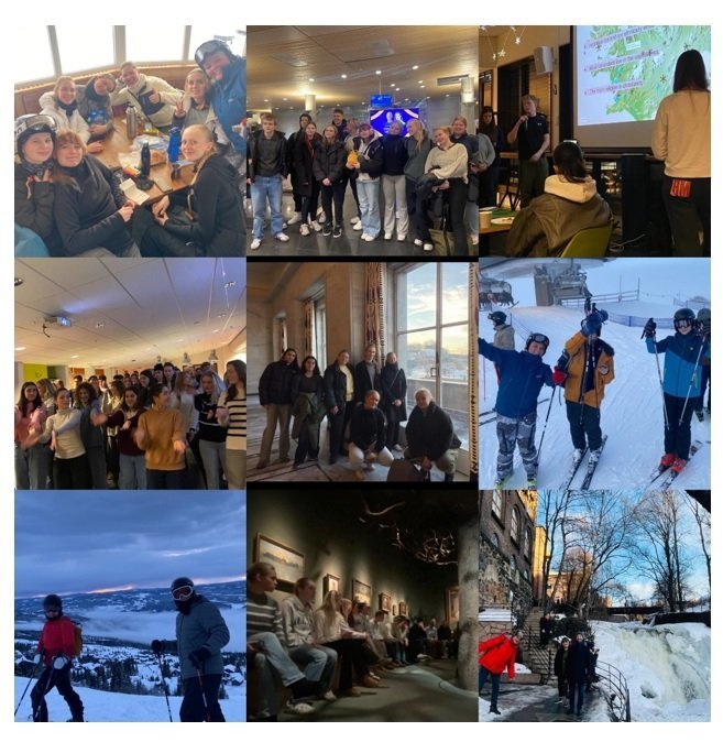 Góður andi var í Noregi í Erasmus-ferðinni í lok janúar 2024.