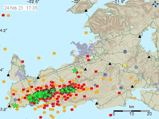 Ísland og FG skulfu þann 24.febrúar 2021