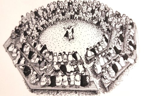 Þetta er ekki skólaþing, en svona er talið að Alþingi Íslendinga hafi litið út eftir stofnun þess ár…