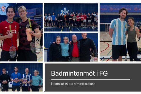 Svipmyndir frá afmælis-badmintonmóti FG.