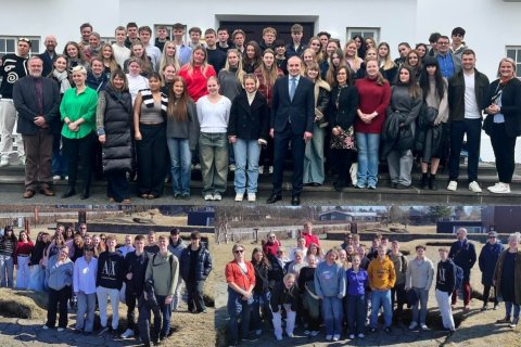 Þátttakendur verkefnisins hittu fráfarandi forseta Íslands, Dr.Guðna Th. Jóhannesson, í léttu spjall…