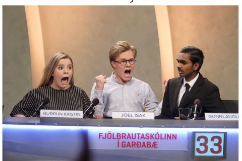 Skjáskot af frétt MBL.is þegar FG vann Gettu betur árið 2018. Frábært skot!
