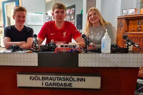 Þau Þráinn, Kjartan og Dagmar mynda lið FG í Gettu betur