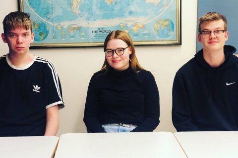 Lið FG í Gettu betur 2020: Kjartan, Sara og Óttar