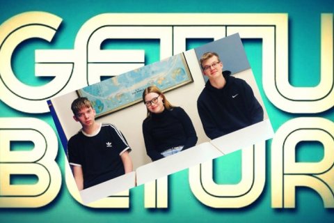 Lið FG í Gettu betur (f.v.): Kjartan Leifur Sigurðsson, Sara Rut Sigurðardóttir og Óttar Egill Arnar…