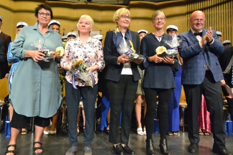 Fengu gullmerki FG: Sigríður Sigurðardóttir, Salvör Jósefsdóttir, Ágústa Hrönn Axelsdóttir og Anna J…