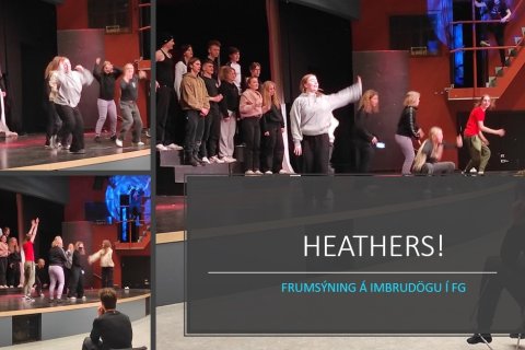 Allt er á fullu hjá Verðandi, leikfélagi FG við æfingar á söngleiknum Heathers.