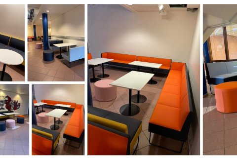 Kiddi splæsti í nýjar græjur á milli anna. Ekki amalegt að vinna á þessu, jafnvel fá sér kríu.