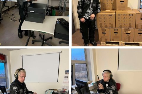 Jafet Egill að græja tölvur til Afríku