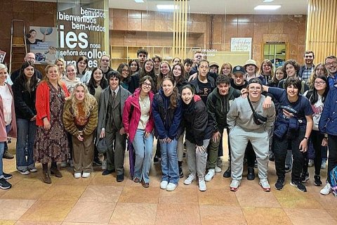 Allir glaðir í Lugo á Spáni í Erasmus-verkefni. Tekið rétt fyrir heimferð.