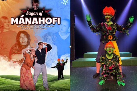 Söngleikurinn Sagan af Mánahofi er nýjasta uppsetning Leikfélagsins Verðandi.