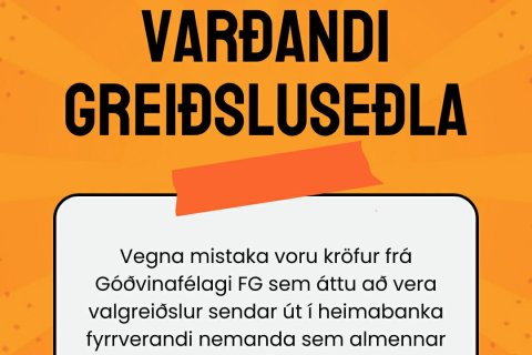 Mistök varðandi greiðsluseðla