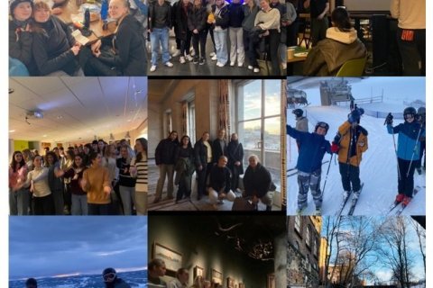 Góður andi var í Noregi í Erasmus-ferðinni í lok janúar 2024.