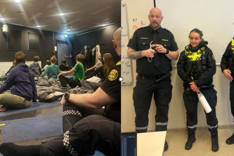 Samfélagslöggur kíktu við í FG og spjölluðu við nemendur.