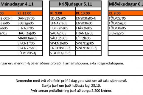 Próftaflan haust 2019