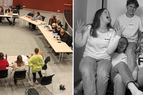 Frá samlestri í Urðarbrunni og stjórn Verðandi, þar sem er mikið stuð!