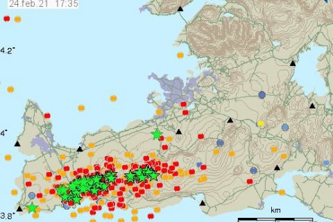 Ísland og FG skulfu þann 24.febrúar 2021
