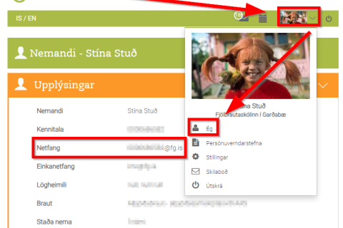 Breyting á Office notendanöfnum eldri nemenda