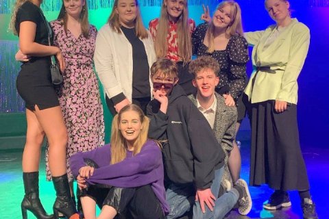 Stjórn leikfélagsins Verðandi, en Eva Bryndís er lengst til hægri á myndinni.